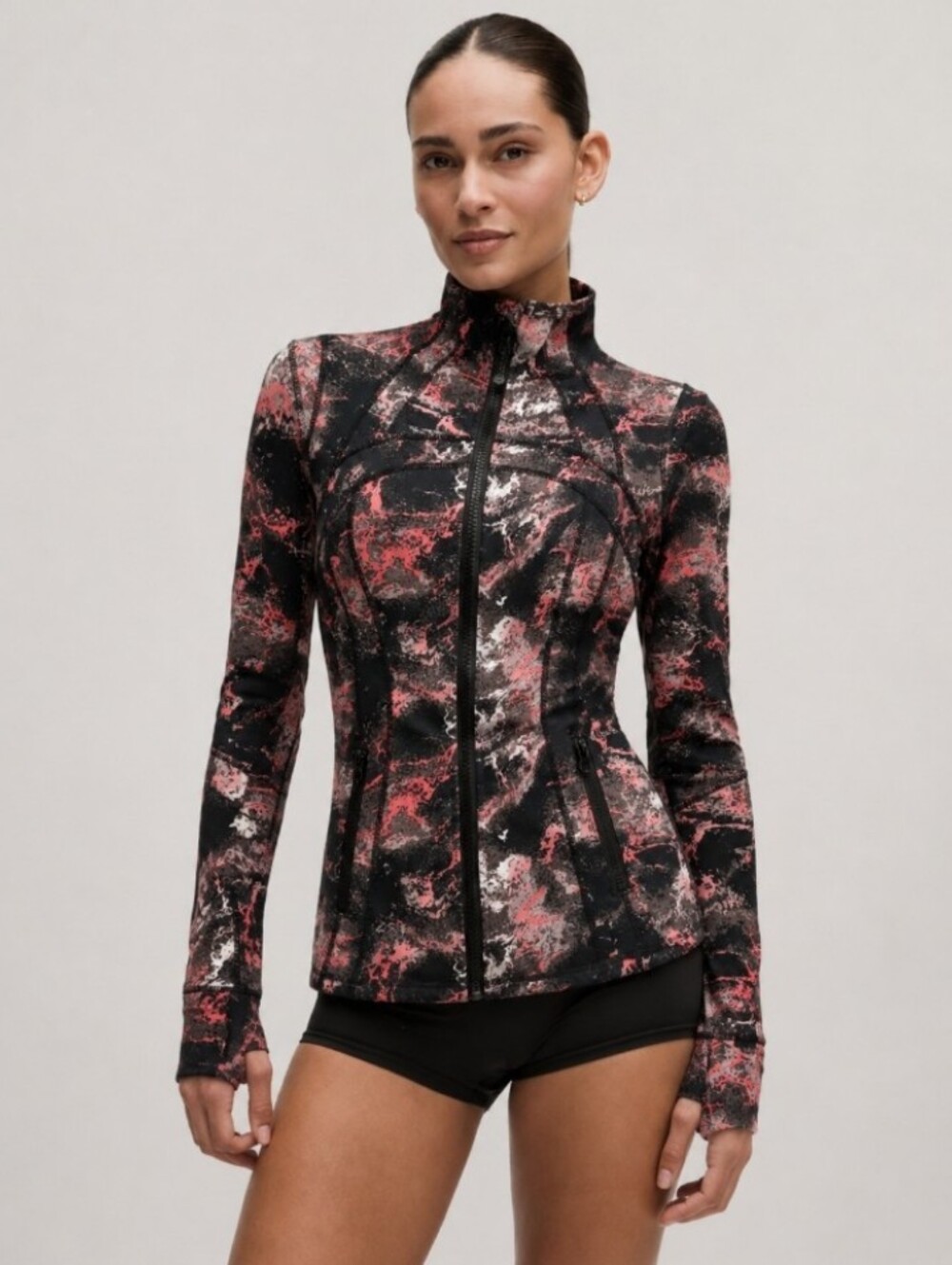 Lululemon Black Pink Lightening Bloom Define Jacket Size 8